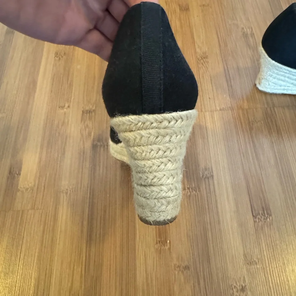 J. Crew Black Espadrille Slip-On Shoes